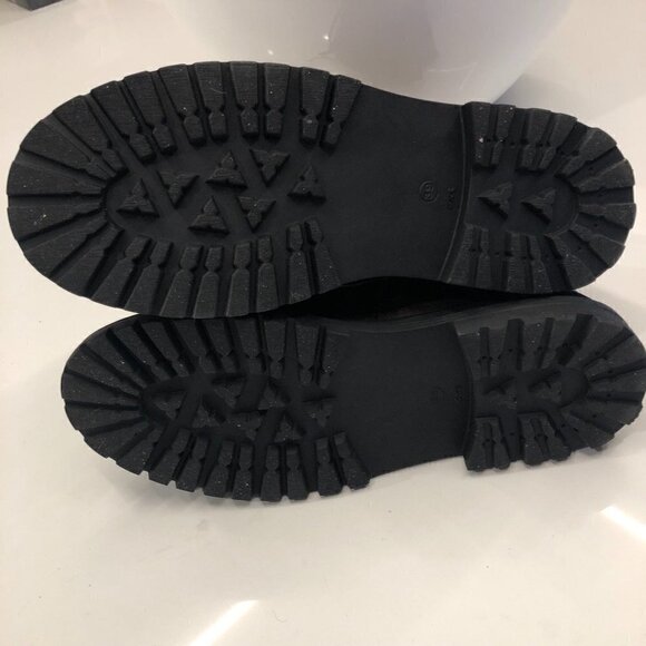 VENUS Brown Leather Chunky Heel Combat  Ankle Boot Lace Zipper Distressed EU 39 - Picture 14 of 16